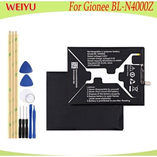 WEIYU 4010mAh battery For Gionee BL-N4000Z phone Replacement Batteries Bateria With Tools For Gionee BL-N4000Z