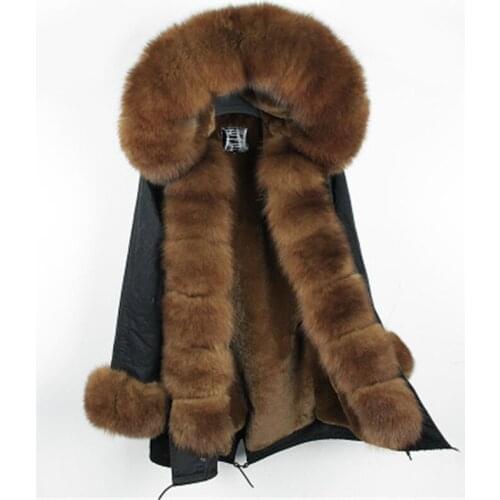 Factory price Brand winter jacket women outwear thick parkas fox fur natural real fur collar coat hooded real warm fur liner
