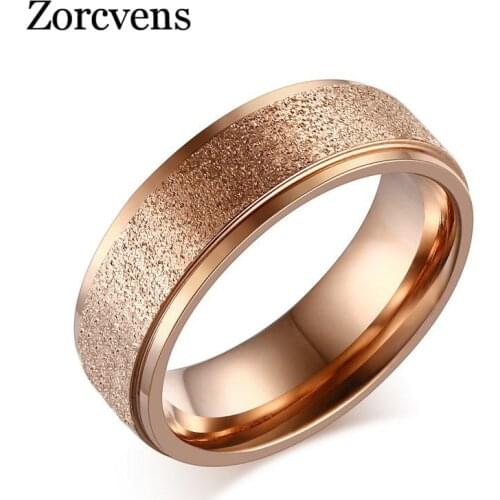 Modyle New Fashion Titanium Steel Ring High Quality Black Rose Gold Silver Color Wedding engagement Frosted Rings for Women