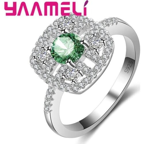 New Simple Square Shape Zircon Ring Fashion Female Jewelry Women Rings for Party free Shipping Higher Quality Gift