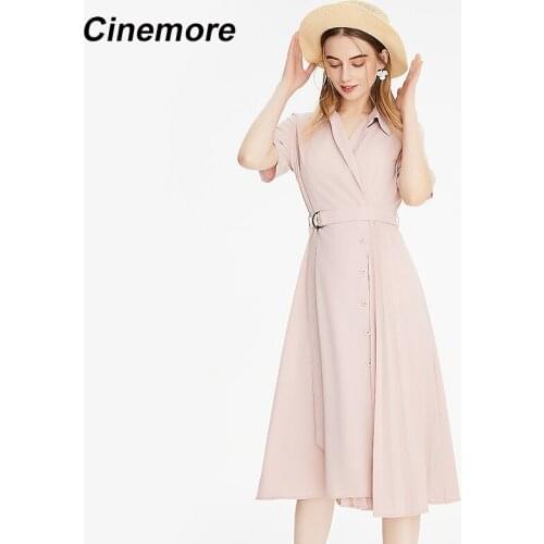 Cinemore Summer Womens Dress 2021 Shirt Dress Evening Kaftan Vintage Dress Party Casual Long fashion Women Dresses Q92265