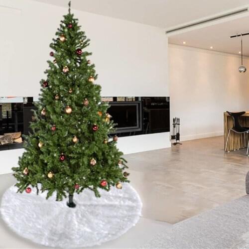 1PC Creative White Plush Christmas Tree Skirts Fur Carpet Xmas Decoration
