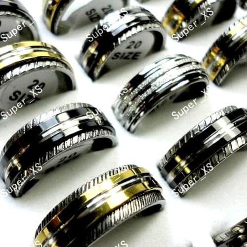 150Pcs Mixed Color Pretty Rotatable Stainless Steel Women and Men Rings Wholesale Fashion Jewelry Bulks Ring BL052