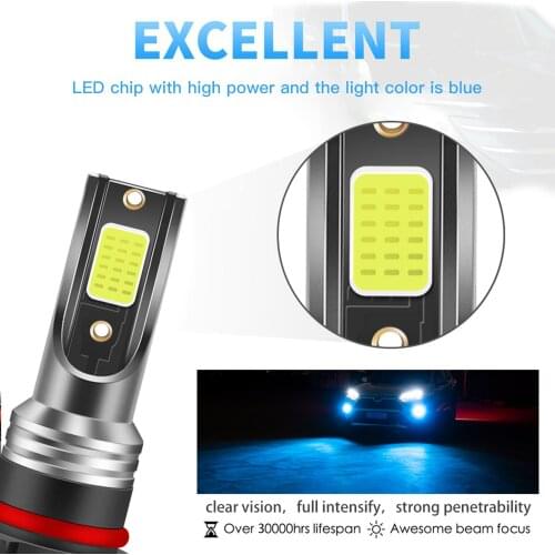 2PCS 9005/HB3 9006/HB4 5202 H8/H11 LED Motorcycle Headlights 8000K 3000LM Super Bright Waterproof LED Car Fog Light Blue Light