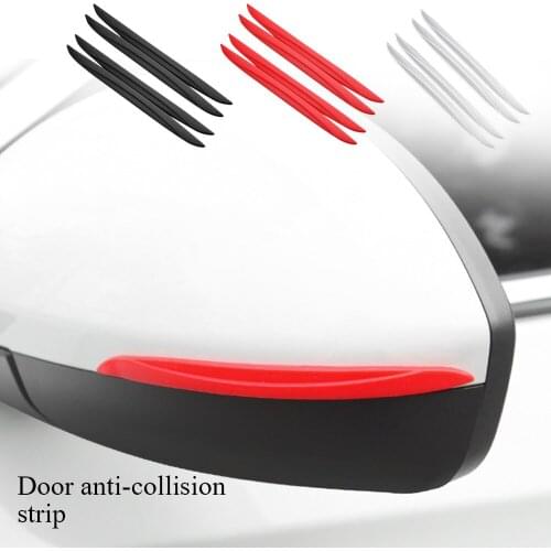 4 Pcs TPU Universal Scrape Guard Bumper Guards Car Door Edge Protector Rearview Mirror Protection Sticker Protective Strip