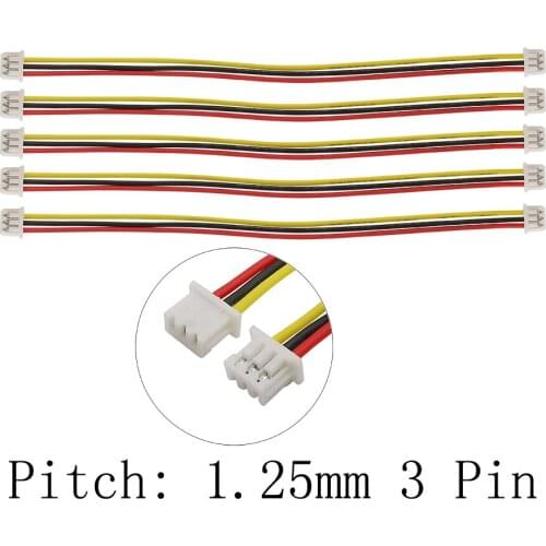 5/10/20Pcs JST 1.25mm 3 Pin Female Double Head Wire Cable Connectors JST 1.25 3P Plug Terminals Cable 10cm/15cm/20cm