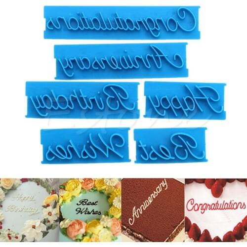 6Pcs Letter Fondant Cake Mold Decorating Icing Cutter Mould Sugar Craft DIY Tool New Drop shipping