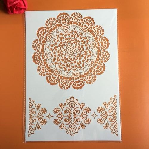 A4 29 * 21cm Mandala DIY Stencils Wall Painting Scrapbook Coloring Embossing Album Decorative Paper Card Template,fabric, wall