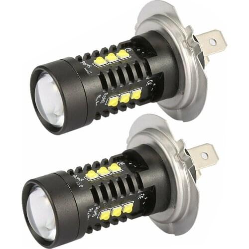 Car Light Assembly 2pcs 12LED Fog Light 60W Car Front Fog Lamp 6500K 360 degree beam angle for 12V/24V vehicles with H7 socket