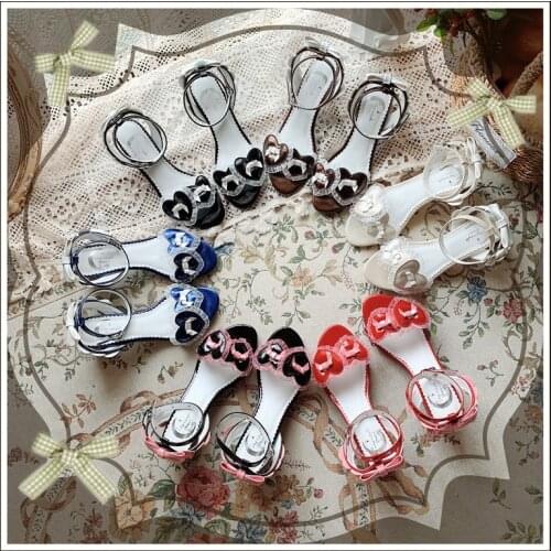 Lolita mid heel 3-5cm sandals female student summer tea party new kawaii girl cosplay shoes comfortable women shoes loli cos