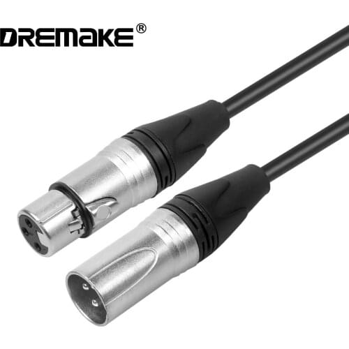 DREMAKE XLR Microphone Cable Balanced Male to Female 3 Pin Mic Cord for Powered Speakers Audio Interface Professional Pro Audio
