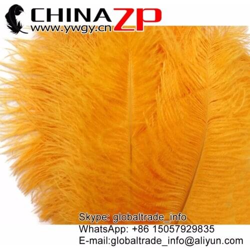 CHINAZP Factory Size 35-40cm(14-16inch) 200pcs/lot Fantastic Yellow Ostrich Feathers for Wedding Decorations