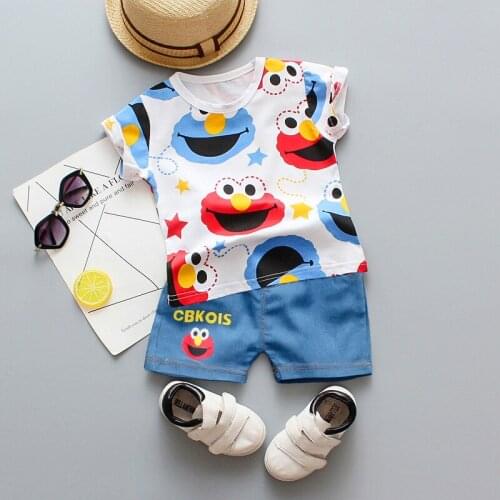 Toddler Baby Girls Boys Clothes Sets Summer Cartoon T Shirt+Pant 2PCS Kids Casual Red Sport Suits Outfits Children Clothing