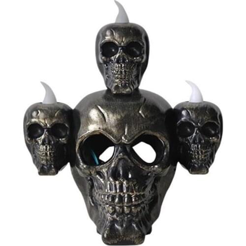 Halloween Skull and Bones Incense Burner Smoke Horror Head Bone Lamp Party Decoration LED Electronic Candle Light House Decor