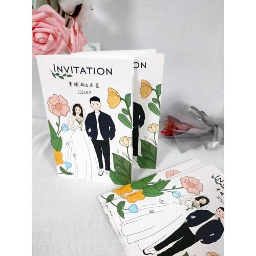Customize Design Wedding Invitation Cards Greeting Invitations Party Favor Engagement Anniversary Decoration Bride and Groom