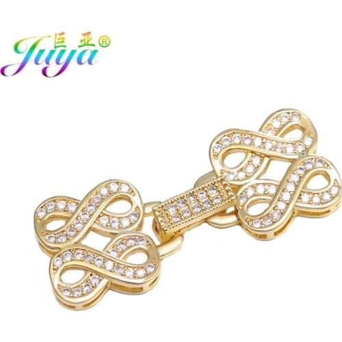 Juya DIY Women Bead Pearls Bracelet Necklace Making Material Handmade Luxury Copper Connector Buckle Clasps Accessories Supplies