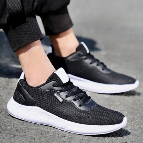 Hot Sale Mesh Men Sneakers Casual Shoes Black White Lightweight Comfortable Breathable Walking Sneakers Men Plus Size 48 Shoes