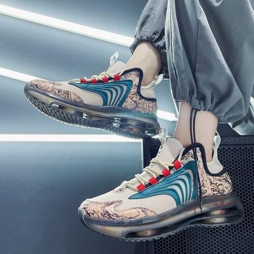 Mens Summer Casual Shoes Breathable Lace Up With Thick Mesh Bottom Sneakers Fashion Shock Absorption Printed dad Shoes