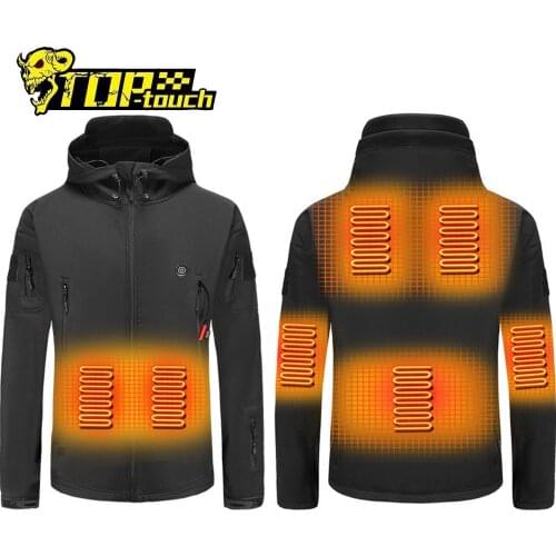65℃ Heating Motorcycle Jacket 7 Zones USB Electric Heating Temperature Women Men Washable Hooded Outdoor Ski Heated Warm Cloth