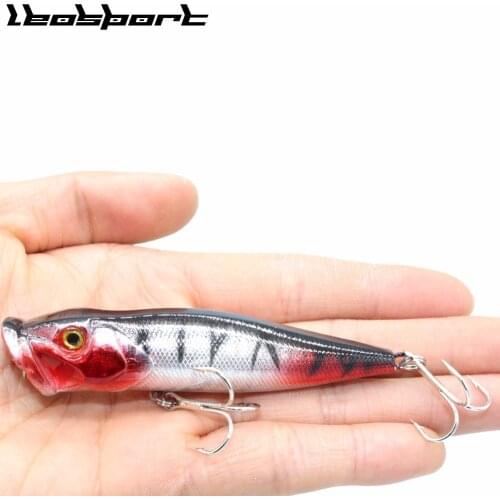 LEOSPORT 1PCS New Hard Poper Fishing Lure 9.5cm 12g Topwater Fish Baits 4# Hooks Tackle