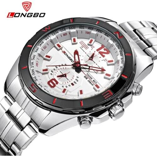 LONGBO Luxury Men Watch Business Stainless Steel Quartz Watches Sports Dial Clock For Men Military WristWatch Relogio Masculino