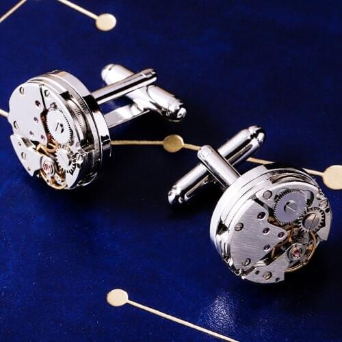 MAISHENOU Mechanical French Shirt Punk Cufflinks for Mens Gift Brand Cuff links Buttons male High Quality Jewellery