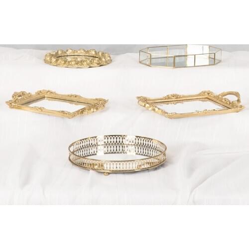 Metal Gold Cake Stands Sets Cupcake Cake Plates for Wedding Birthday Kids Baby Shower Party Dessert Tableware Cake Plates Tray