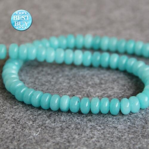 Min Order1) 6*8mm New Faceted Light Blue Chalcedony Beads Round DIY Beads Natural Stone 15inch Fashion Jewelry Making Design