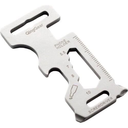 QingGear Multifunctional Tool Wrench Screw Driver Bottle Opener Phone Holder EDC Pocket Tool Outdoor Kit Gift