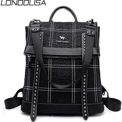 Fashion Rivet Large Capacity Travel Backpacks Luxury Brand Designer Bags for Women Multifunction Womens Soft Leather Back Pack