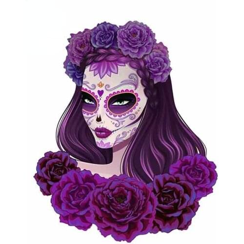 Sugar Skull Day of The Dead Anime Cover Scratches Waterproof Funny Car Stickers RV VAN 3D DIY Fine Decal Vinyl JDM Graphics