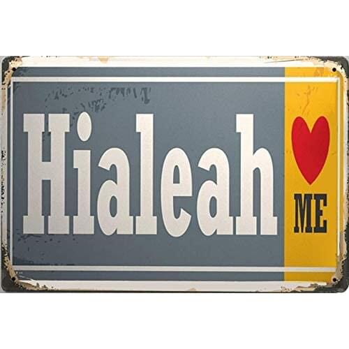 New Metal Tin Sign Retro Art Metropole Hialeah USA Bar Home bedroom wall decor sign 12x8inch