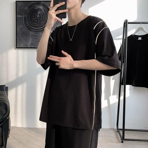 2021 New Short-Sleeved Summer Simple Plain Mens t-Shirt Fashion Cool Teen Street Cotton Clothes Hip-Hop Funny Casual Streetwear