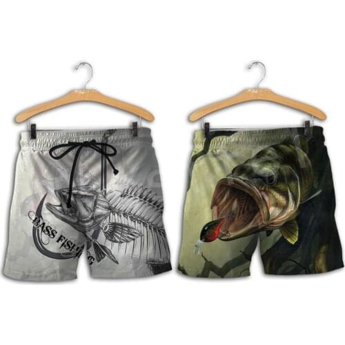 Tessffel NewFashion Animal Marlin Bass Hunting Fishing Hunter Camo Casual 3DPrint Unisex Short pants Summer Shorts Men/Women s-3