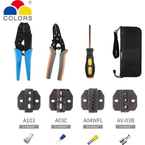 Crimping pliers pince a sertir alicate crimpador 0.5-6mm2 20-10AWG ferrule insulated terminal crimper pliers hand tool kit