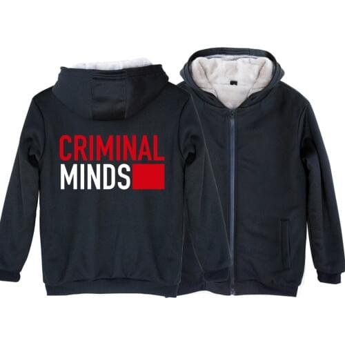 Man Boy Parkas Full Zip Coat Criminal Minds Name Logo Plus Velvet Autumn Winter Couple Clothes ZIIART