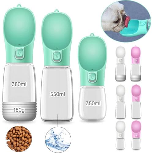 380ML Pet Dog Water Bottle 2 In1 Multifunction Dogs Bowls Home Leakproof Kettle Dogs And Cats Drinking Bowl Pet Products