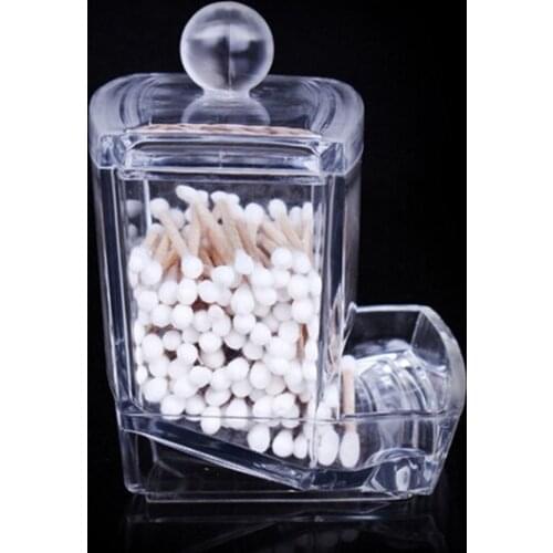 Transparent Clear Acrylic Q-tip Holder Box Cotton Swabs Stick Storage Cosmetic Makeup Case Boxes EJ870720