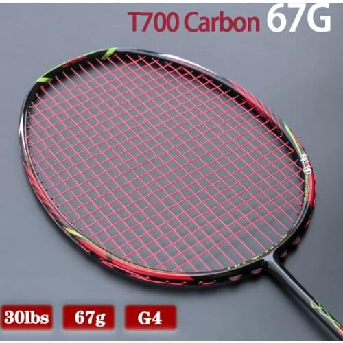Professional Light Weight 7U 67G Strung Badminton Rackets Full T700 Carbon Fiber Badminton Racquet G4 22-30LBS Bags Adult