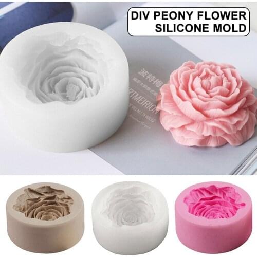 Aromatherapy candle Mold handmade diy aromatherapy candle silicone mold large peony handmade soap model plaster mold#w