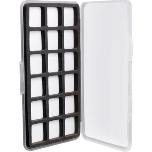 Super Portable Slim Plastic Fly Fishing Box with 18 Magnetic Compartments Foam Insert Holding Flies Lures Hooks Gift for Fishmen