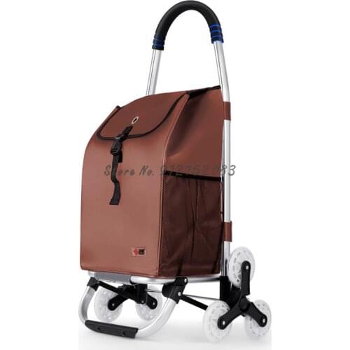 Shopping Cart, Small Cart, Shopping Cart, Trolley Cart, Aluminum Alloy Climbing Stairs, Foldable Trolley Cart, Household