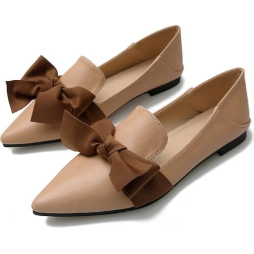 2021 Spring Autumn New Pointed Toe PU Casual Korean Fashion Womens Shoes 41 42 43