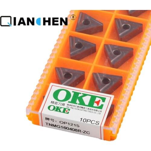 OKE 10pcs/lot High Precision High Performance High Strength CNC TNMG160408R-ZC OP1215 Industry Carbide Inserts Hard Alloy