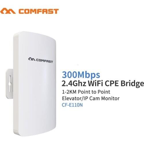 COMFAST E110N 300Mbps Outdoor CPE Bridge Point To Point 1-3km Stable Transmission AP 2.4Ghz Wifi Repeater Antenna Nanostation