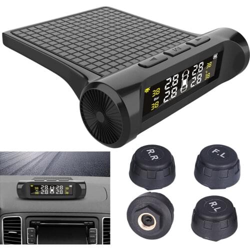 Smart Car TPMS Tyre Pressure Monitoring System Digital LCD Display Auto Security Alarm Systems Tire Pressure Temperature Warning