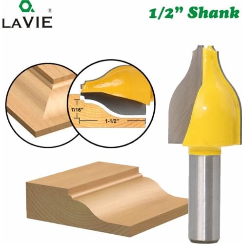 LAVIE 1pc 12mm 1/2 Shank Vertical Panel Raised Ogee Bead Router Bit Woodworking Door Line Milling Cutter for Wood Tools MC03146
