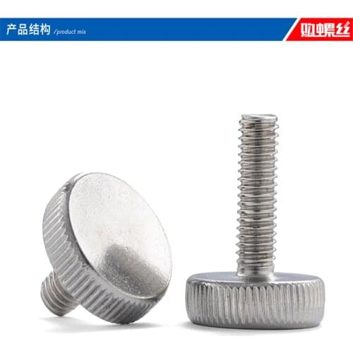 M3/M4/M5/M6/M8 Knurled Thumb Screw Thin Type With Knurling Screws Manual Adjustment Bolt Knukles Tornillos Vis Viti Bolts DIN653