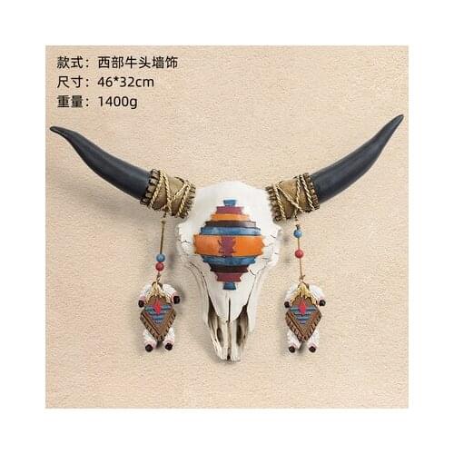 Vintage bullhead wall hanging Nordic creative animal ox cow head pendant tauren Home stay decoration Inn wall hanging