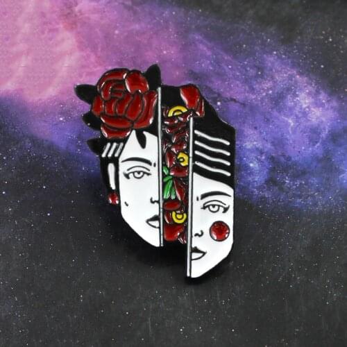 XEDZ New fashion separation facial skin care flower shape hairpin female brooch cool badge girl punk brooch brooch